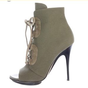 Giuseppe Zanotti Canvas Open Toe Lace Up Boots